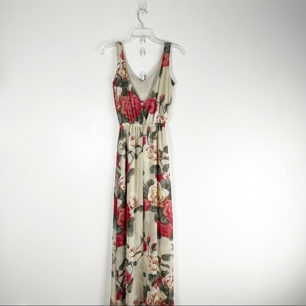 SHOW ME YOUR MUMU Kendall Floral V-Neck Ruffle Maxi Dress XS Boho Cottagecore